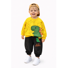 Komplet chłopięcy dinozaur – bluza żółta i spodnie jogger | Leanka