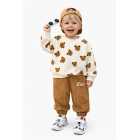 Komplet chłopięcy misie – bluza kremowa i spodnie jogger | Leanka