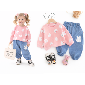 Dres dziecięcy króliczki – komplet bluza i spodnie | Leanka 2