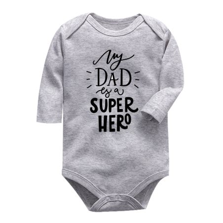 Body niemowlęce z nadrukiem „My Dad is a Super Hero” LeAnKa