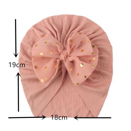 Turban dziecięcy z kokardą w kropki | Stylowa czapeczka dla dziewczynki LeAnKa