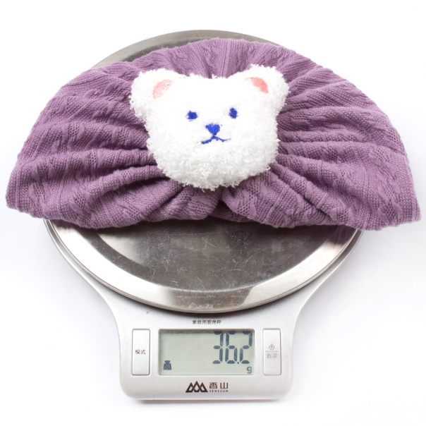 Czapka turban niemowlęca z misiem – bawełniana czapeczka dla dziecka | Leanka