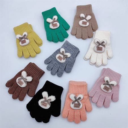 Rękawiczki dziecięce zimowe Handmade z kokardką – ciepłe i stylowe | LeAnKa