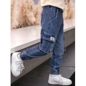 Spodnie jeansowe cargo dla chłopca | LeAnKa 2