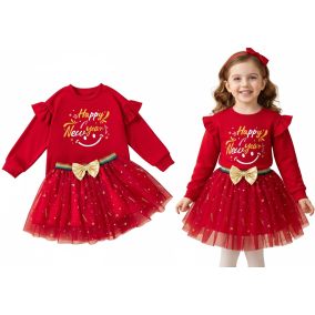 Noworoczny zestaw dla dziewczynki „Happy New Year” – bluza i tiulowa spódniczka | LeAnKa 2