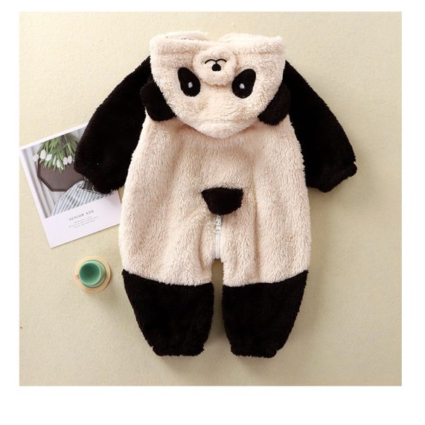 Kombinezon dziecięcy panda – miękki kombinezon niemowlęcy z flaneli | LeAnKa