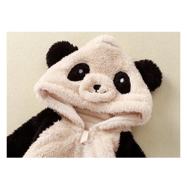 Kombinezon dziecięcy panda – miękki kombinezon niemowlęcy z flaneli | LeAnKa