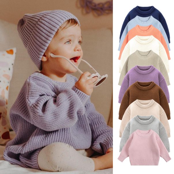 Sweter dziecięcy bawełniany oversize – kolorowy sweterek dla niemowląt i dzieci | LeAnKa