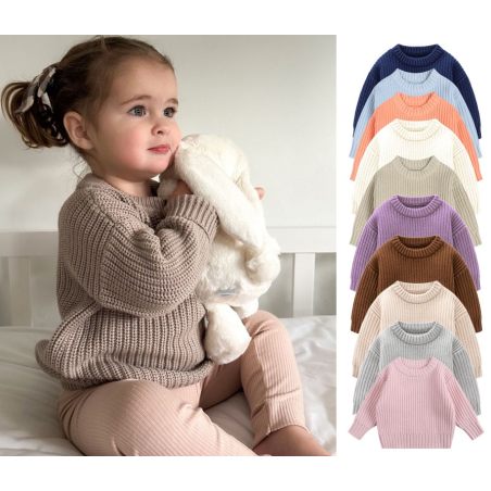 Sweter dziecięcy bawełniany oversize – kolorowy sweterek dla niemowląt i dzieci | LeAnKa