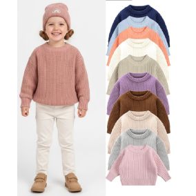 Sweter dziecięcy bawełniany oversize – kolorowy sweterek dla niemowląt i dzieci | LeAnKa 2