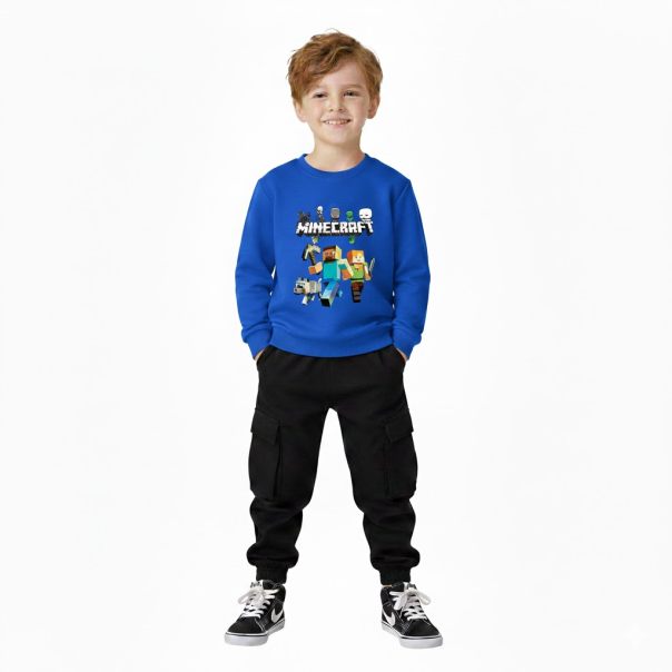 Bluza dla chłopca Minecraft 4–8 lat | Bawełniana bluza dziecięca z nadrukiem