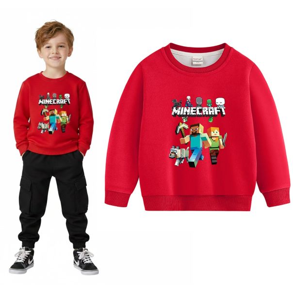 Bluza dla chłopca Minecraft 4–8 lat | Bawełniana bluza dziecięca z nadrukiem