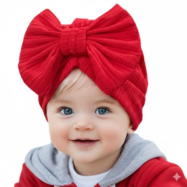 Turban dziecięcy z kokardą – modna czapeczka niemowlęca LeAnKa