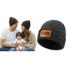 Czapka jesienno-zimowa MAMA – komplet z czapką MINI dla dziecka | LeAnKa